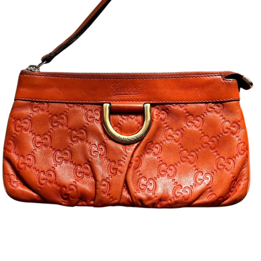 Gucci Orange Leather Women's Clutch
